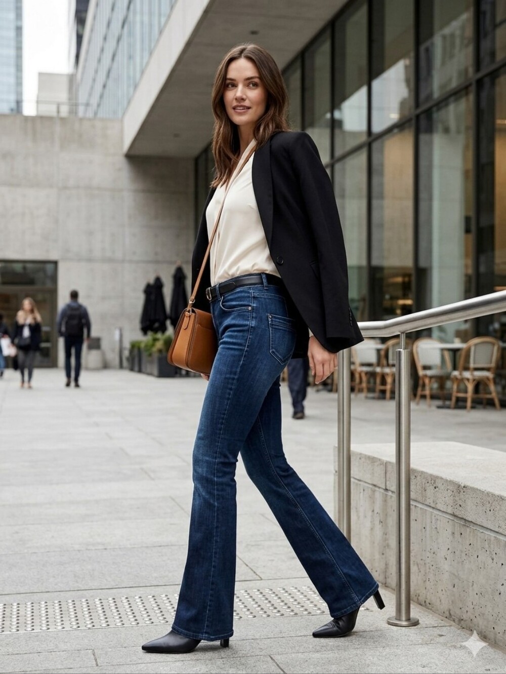 Karen Millen Flare Leg Jeans Dark Wash Blue Size US 6 / UK 10